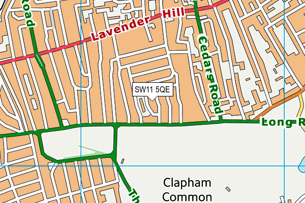 SW11 5QE map - OS VectorMap District (Ordnance Survey)