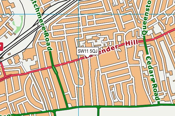 SW11 5QJ map - OS VectorMap District (Ordnance Survey) SW11 5QJ map - OS VectorMap District (Ordnance Survey)