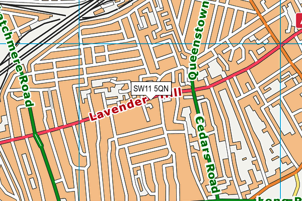 SW11 5QN map - OS VectorMap District (Ordnance Survey) SW11 5QN map - OS VectorMap District (Ordnance Survey)