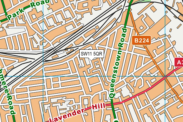 SW11 5QR map - OS VectorMap District (Ordnance Survey) SW11 5QR map - OS VectorMap District (Ordnance Survey)