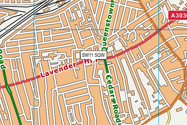 SW11 5QW map - OS VectorMap District (Ordnance Survey) SW11 5QW map - OS VectorMap District (Ordnance Survey)