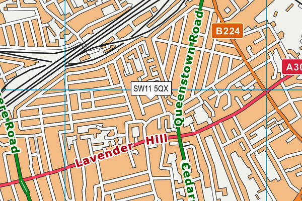 SW11 5QX map - OS VectorMap District (Ordnance Survey) SW11 5QX map - OS VectorMap District (Ordnance Survey)