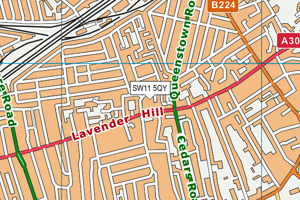 SW11 5QY map - OS VectorMap District (Ordnance Survey) SW11 5QY map - OS VectorMap District (Ordnance Survey)