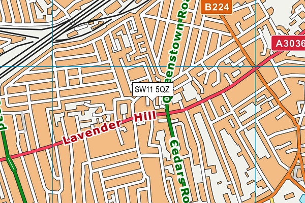 SW11 5QZ map - OS VectorMap District (Ordnance Survey) SW11 5QZ map - OS VectorMap District (Ordnance Survey)