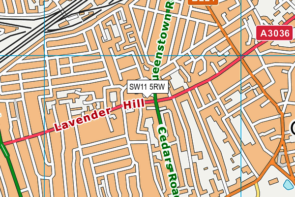 SW11 5RW map - OS VectorMap District (Ordnance Survey) SW11 5RW map - OS VectorMap District (Ordnance Survey)
