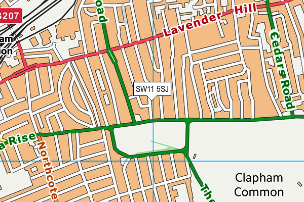 SW11 5SJ map - OS VectorMap District (Ordnance Survey) SW11 5SJ map - OS VectorMap District (Ordnance Survey)