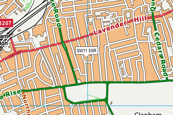 SW11 5SR map - OS VectorMap District (Ordnance Survey) SW11 5SR map - OS VectorMap District (Ordnance Survey)