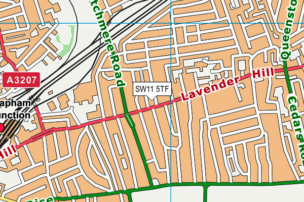 SW11 5TF map - OS VectorMap District (Ordnance Survey) SW11 5TF map - OS VectorMap District (Ordnance Survey)