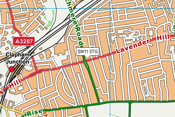 SW11 5TG map - OS VectorMap District (Ordnance Survey) SW11 5TG map - OS VectorMap District (Ordnance Survey)