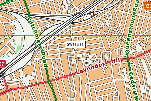 SW11 5TT map - OS VectorMap District (Ordnance Survey) SW11 5TT map - OS VectorMap District (Ordnance Survey)