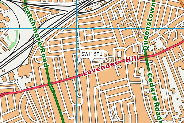 SW11 5TU map - OS VectorMap District (Ordnance Survey) SW11 5TU map - OS VectorMap District (Ordnance Survey)