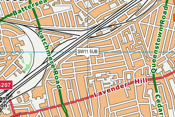 SW11 5UB map - OS VectorMap District (Ordnance Survey) SW11 5UB map - OS VectorMap District (Ordnance Survey)