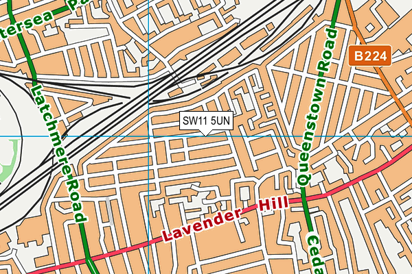 SW11 5UN map - OS VectorMap District (Ordnance Survey) SW11 5UN map - OS VectorMap District (Ordnance Survey)