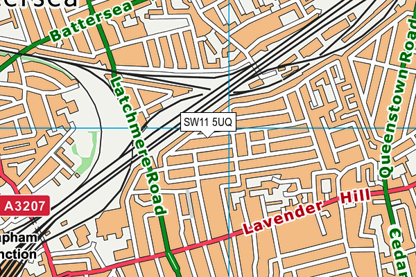 SW11 5UQ map - OS VectorMap District (Ordnance Survey) SW11 5UQ map - OS VectorMap District (Ordnance Survey)