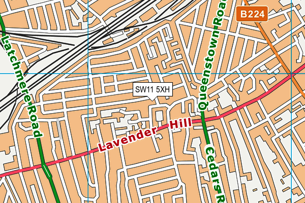 SW11 5XH map - OS VectorMap District (Ordnance Survey) SW11 5XH map - OS VectorMap District (Ordnance Survey)