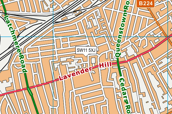 SW11 5XJ map - OS VectorMap District (Ordnance Survey) SW11 5XJ map - OS VectorMap District (Ordnance Survey)
