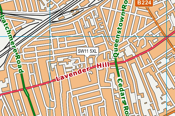 SW11 5XL map - OS VectorMap District (Ordnance Survey) SW11 5XL map - OS VectorMap District (Ordnance Survey)