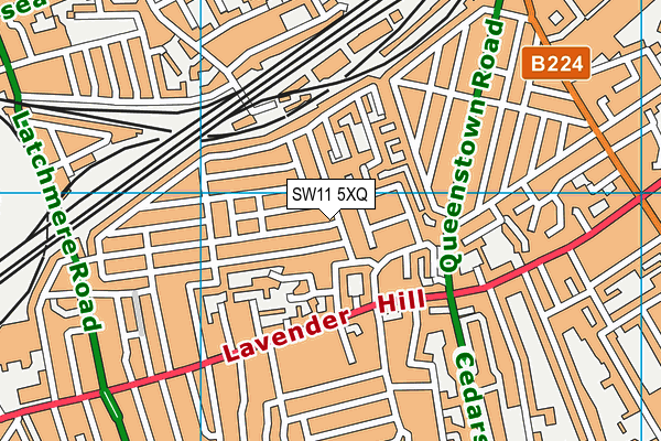 SW11 5XQ map - OS VectorMap District (Ordnance Survey) SW11 5XQ map - OS VectorMap District (Ordnance Survey)