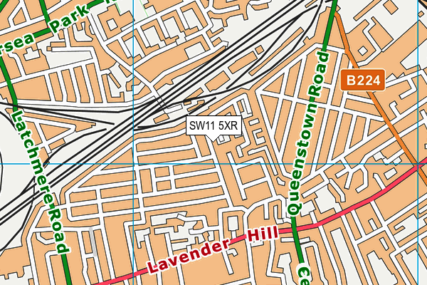 SW11 5XR map - OS VectorMap District (Ordnance Survey) SW11 5XR map - OS VectorMap District (Ordnance Survey)