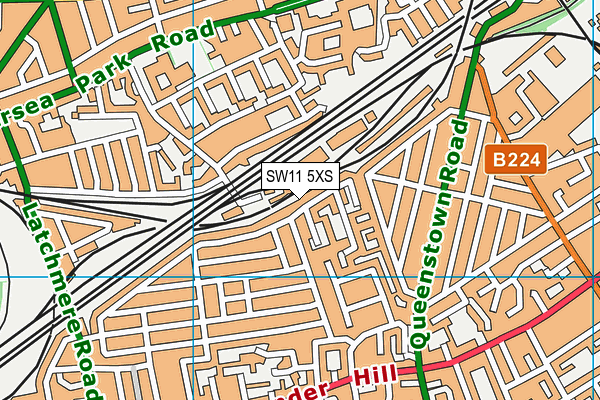 SW11 5XS map - OS VectorMap District (Ordnance Survey) SW11 5XS map - OS VectorMap District (Ordnance Survey)