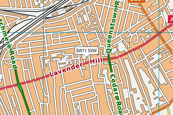 SW11 5XW map - OS VectorMap District (Ordnance Survey) SW11 5XW map - OS VectorMap District (Ordnance Survey)