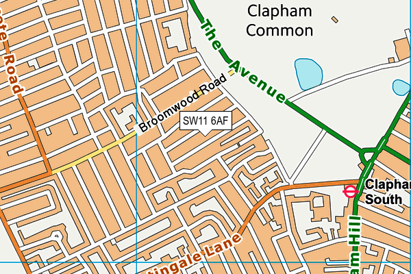 SW11 6AF map - OS VectorMap District (Ordnance Survey)