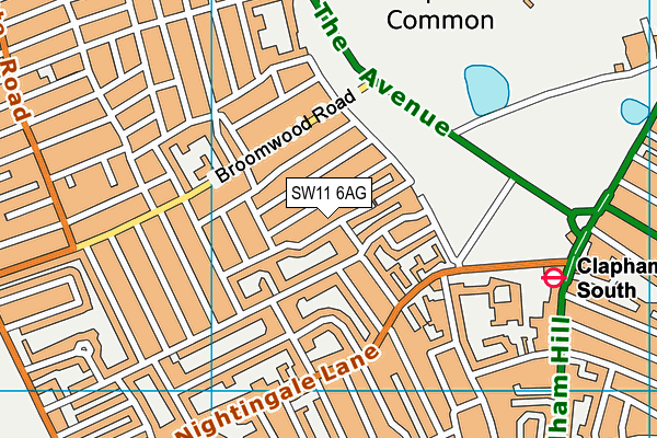 SW11 6AG map - OS VectorMap District (Ordnance Survey) SW11 6AG map - OS VectorMap District (Ordnance Survey)