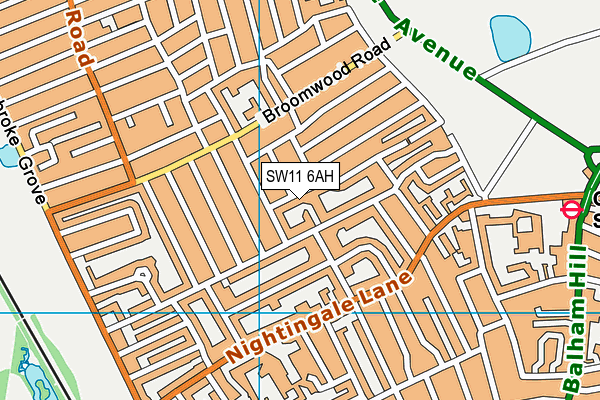 SW11 6AH map - OS VectorMap District (Ordnance Survey) SW11 6AH map - OS VectorMap District (Ordnance Survey)