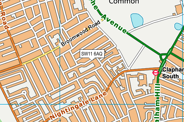 SW11 6AQ map - OS VectorMap District (Ordnance Survey) SW11 6AQ map - OS VectorMap District (Ordnance Survey)