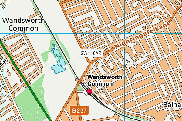 SW11 6AR map - OS VectorMap District (Ordnance Survey)