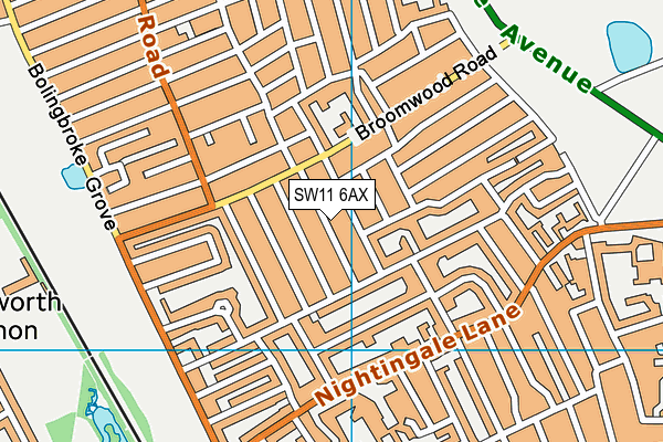 SW11 6AX map - OS VectorMap District (Ordnance Survey) SW11 6AX map - OS VectorMap District (Ordnance Survey)