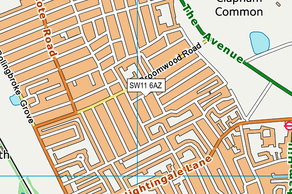 SW11 6AZ map - OS VectorMap District (Ordnance Survey) SW11 6AZ map - OS VectorMap District (Ordnance Survey)