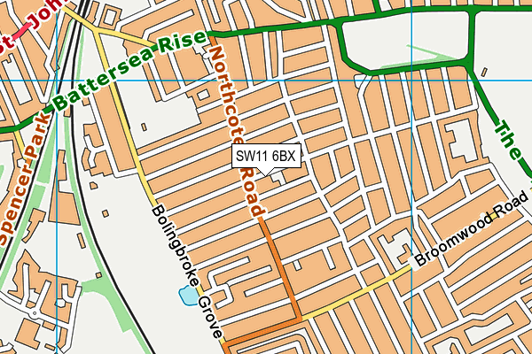 SW11 6BX map - OS VectorMap District (Ordnance Survey) SW11 6BX map - OS VectorMap District (Ordnance Survey)