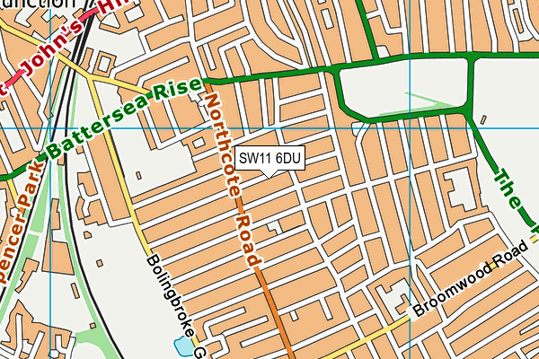 SW11 6DU map - OS VectorMap District (Ordnance Survey)