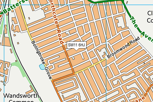SW11 6HJ map - OS VectorMap District (Ordnance Survey) SW11 6HJ map - OS VectorMap District (Ordnance Survey)