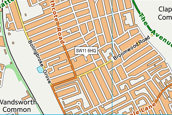 SW11 6HQ map - OS VectorMap District (Ordnance Survey) SW11 6HQ map - OS VectorMap District (Ordnance Survey)