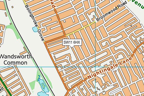 SW11 6HX map - OS VectorMap District (Ordnance Survey) SW11 6HX map - OS VectorMap District (Ordnance Survey)
