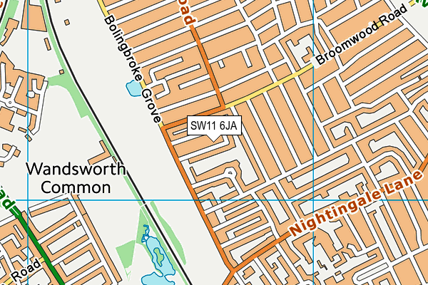 SW11 6JA map - OS VectorMap District (Ordnance Survey) SW11 6JA map - OS VectorMap District (Ordnance Survey)