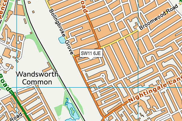 SW11 6JE map - OS VectorMap District (Ordnance Survey) SW11 6JE map - OS VectorMap District (Ordnance Survey)
