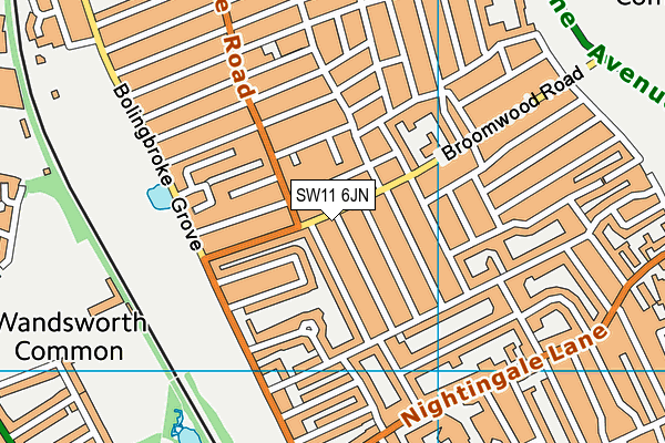 SW11 6JN map - OS VectorMap District (Ordnance Survey) SW11 6JN map - OS VectorMap District (Ordnance Survey)