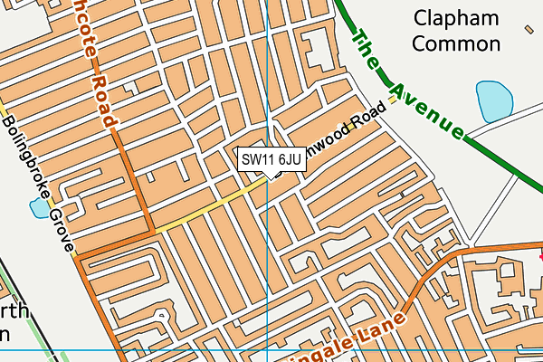 SW11 6JU map - OS VectorMap District (Ordnance Survey) SW11 6JU map - OS VectorMap District (Ordnance Survey)