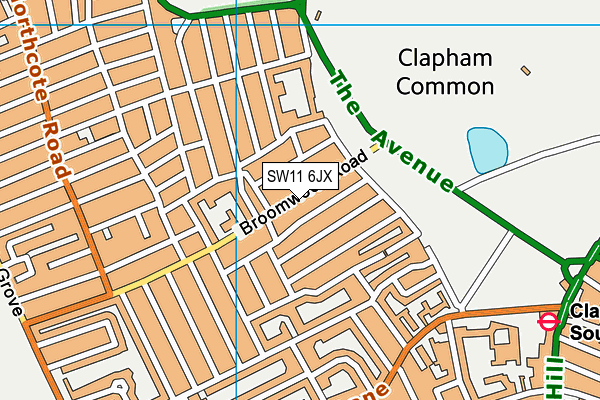 SW11 6JX map - OS VectorMap District (Ordnance Survey) SW11 6JX map - OS VectorMap District (Ordnance Survey)