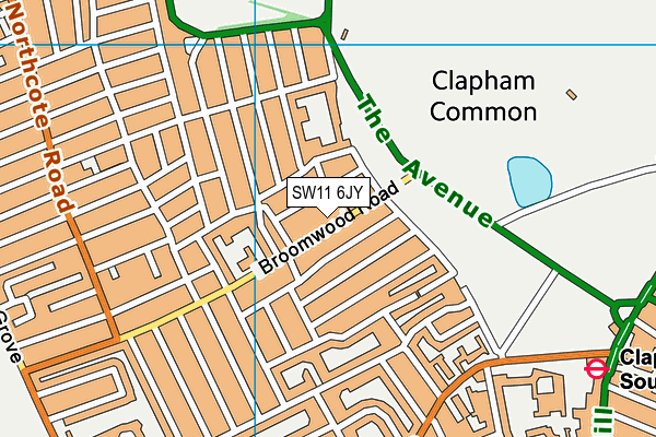 SW11 6JY map - OS VectorMap District (Ordnance Survey) SW11 6JY map - OS VectorMap District (Ordnance Survey)
