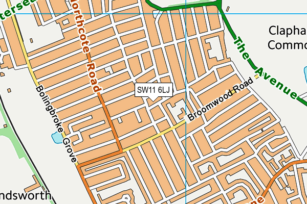 SW11 6LJ map - OS VectorMap District (Ordnance Survey) SW11 6LJ map - OS VectorMap District (Ordnance Survey)