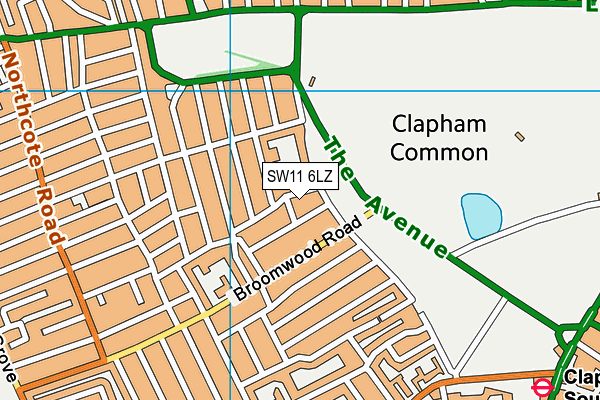 SW11 6LZ map - OS VectorMap District (Ordnance Survey) SW11 6LZ map - OS VectorMap District (Ordnance Survey)