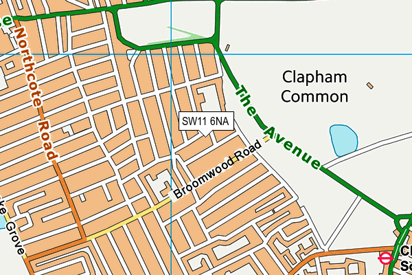 SW11 6NA map - OS VectorMap District (Ordnance Survey) SW11 6NA map - OS VectorMap District (Ordnance Survey)