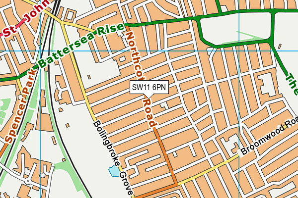 SW11 6PN map - OS VectorMap District (Ordnance Survey) SW11 6PN map - OS VectorMap District (Ordnance Survey)