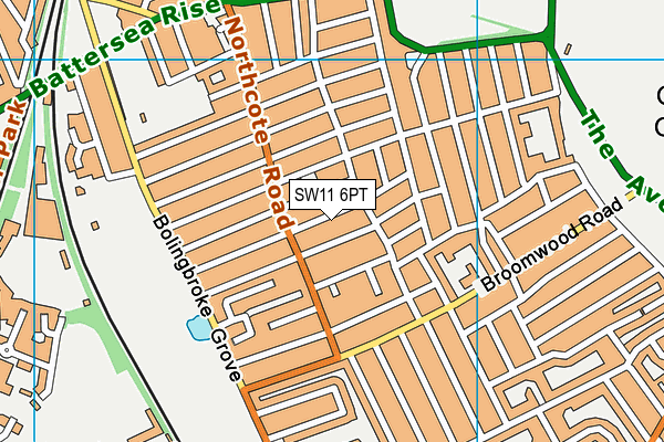 SW11 6PT map - OS VectorMap District (Ordnance Survey) SW11 6PT map - OS VectorMap District (Ordnance Survey)