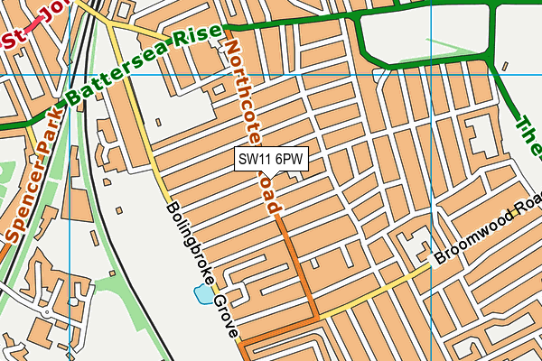 SW11 6PW map - OS VectorMap District (Ordnance Survey) SW11 6PW map - OS VectorMap District (Ordnance Survey)