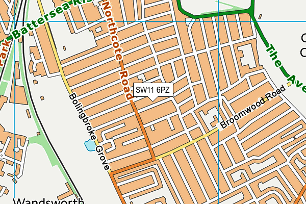SW11 6PZ map - OS VectorMap District (Ordnance Survey) SW11 6PZ map - OS VectorMap District (Ordnance Survey)